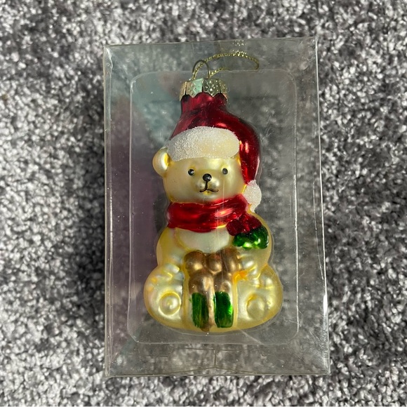 Vintage Handblown Mercury Glass Teddy Bear Christmas Ornament 3” New - Picture 1 of 5